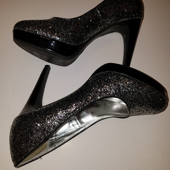 Rampage silver glitter platform pumos, size 9m - Picture 5 of 6